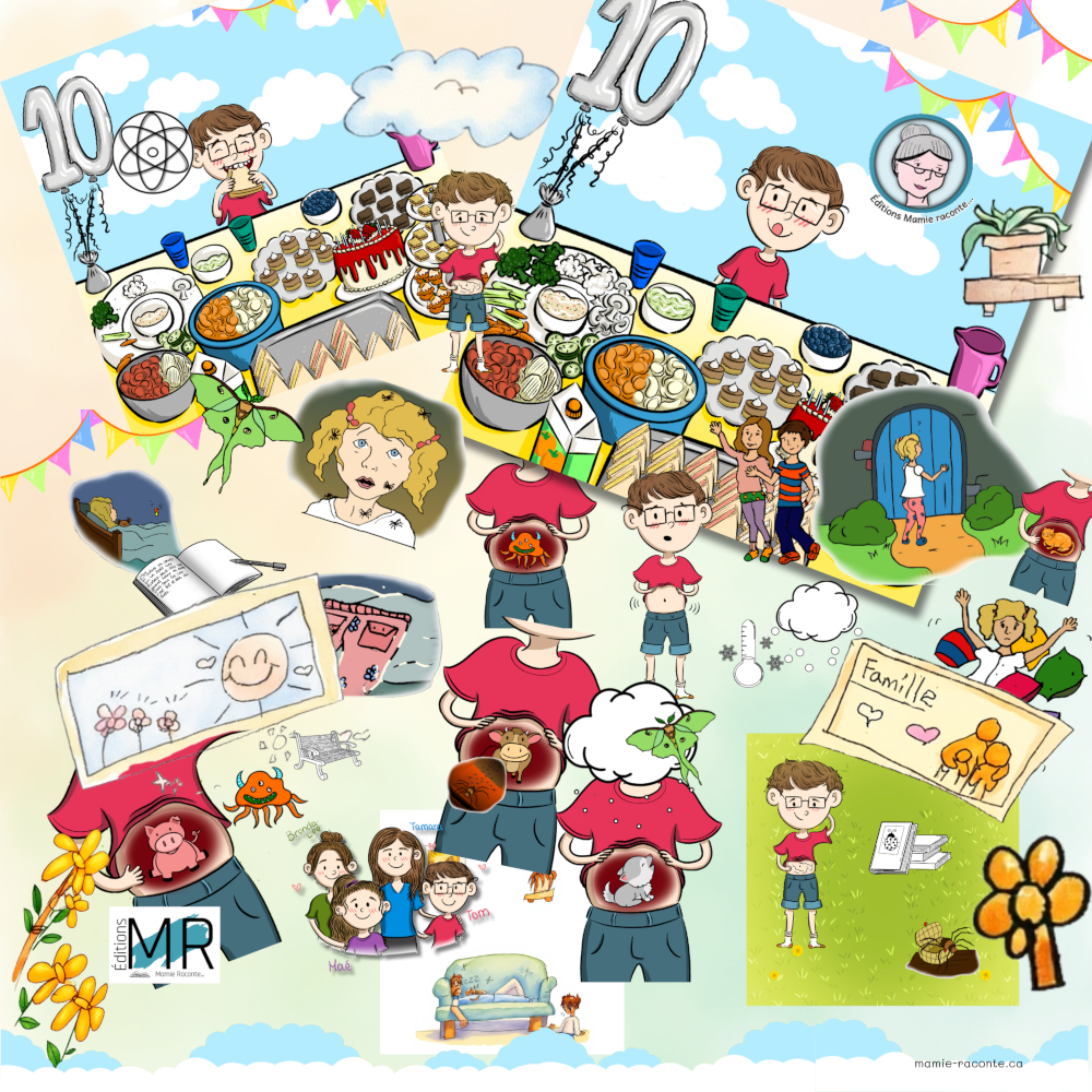 Images tirées des livres de la collection Mamie raconte